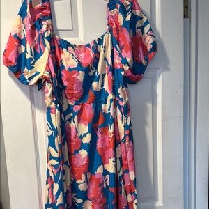 SHEIN Floral Maxi Dress - Blue and Pink